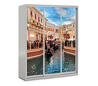 Шафа купе 3Д тридверна Міста 75, вибір кольору корпусу та малюнка, фото 3