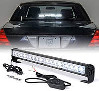 Стробоскоп светодиодный (LED балка) БЕЛО - БЕЛЫЙ, мощный яркий в решетку, под бампер, на крышу автомобиля