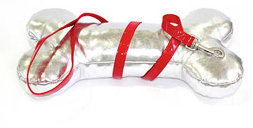 Повідець LEATHERETTE, червоний лак, кожзам/нейлон,