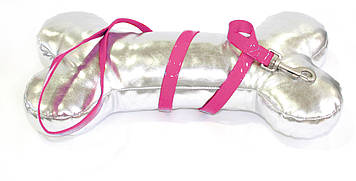 Повідець LEATHERETTE, рожевий лак, кожзам/нейлон,