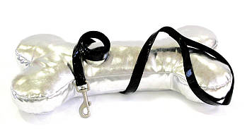 Повідець LEATHERETTE, чорний лак, кожзам/нейлон,