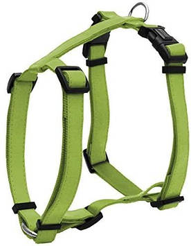 Шлея GLOSSY H, чорний, шкірзам/нейлон,