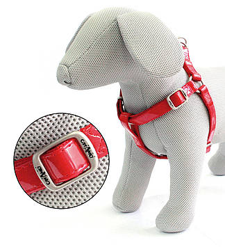 Шлея LEATHERETTE, червоний лак, кожзам/нейлон,