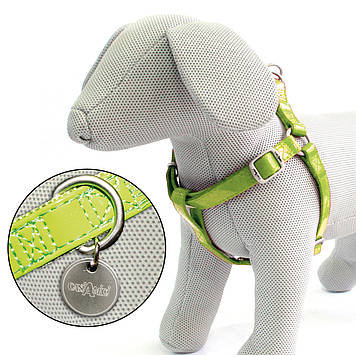 Шлея LEATHERETTE, салатовий лак, кожзам/нейлон,