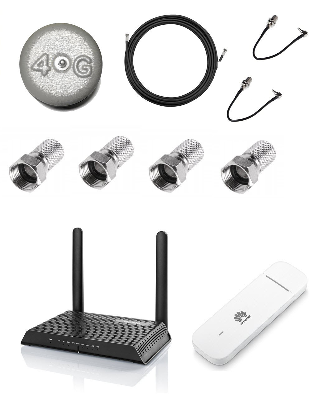 Інтернет комплект 3G/4G LTE роутер Netis N1 + модем Huawei E3372 + антена опромінювач MIMO RunBit Nano