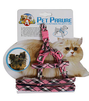 Набір д/кота SCOTTISH PINK, нейлон, 23-33х1см / 120х1см *