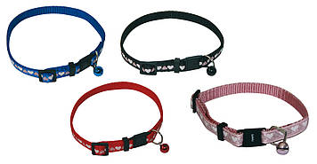 Нашийник д/кота CUOR, з дзвіночком, нейлон, регульований, 4 кольори, 22-33х1см *