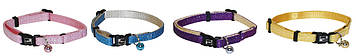 Нашийник д/кота GLITTER, з дзвіночком, нейлон з блискітками, регульований, 4 колір, 21-33х1см