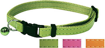 Нашийник д/кота GLOSSY, з дзвіночком, кожзам, регульований, помаранчевий, 21-33х1см *