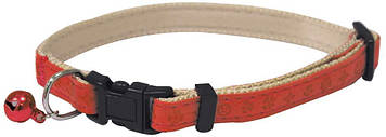 Нашийник д/кота MYLORD, з дзвіночком, кожзам c тисненням, регульований, червоний, 21-33х1см *