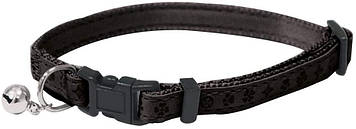 Нашийник д/кота MYLORD, з дзвіночком, кожзам c тисненням, регульований, чорний, 21-33х1см *