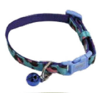 Набір нашийник+повідець MINI JUNGLE, з дзвоником, блакитний, нейлон, 16-24х0,8см / 0,8х120см