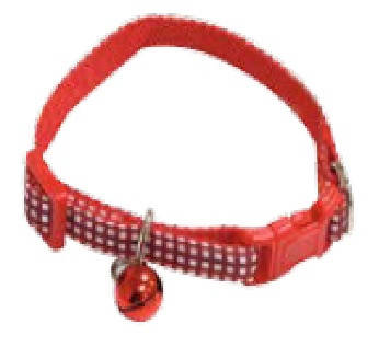 Набір нашийник+повідець MINI PICNIC, з дзвоником, червоний, нейлон, 16-24х0,8см / 0,8х120см