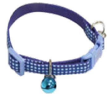 Набір нашийник+повідець MINI PICNIC, з дзвоником, синій, нейлон, 16-24х0,8см / 0,8х120см