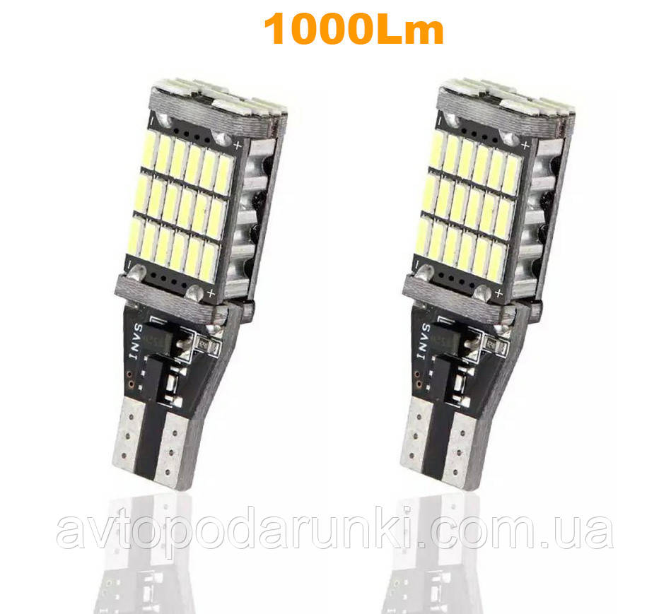 Світлодіодні LED лампочки HL64 1000Lm з цоколем T10/T15 CAN-BUS (W5W, 9V-12V, БІЛІ), безцокольні лід лампи