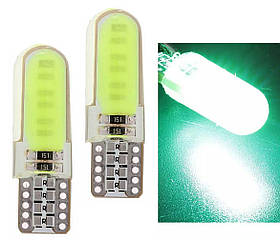 Світлодіодні LED лампочки HL29 з цоколем T10 (W5W, 9V-12V, ЗЕЛЕНІ), безцокольні лід лампи в габарити / 2шт