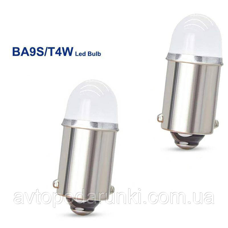 Світлодіодні LED-лампочки HL85 із цоколем T4W 
(BA9S, 9V-12V, БІЛВІ), цокольні LED-лампи в габарити/2 шт.