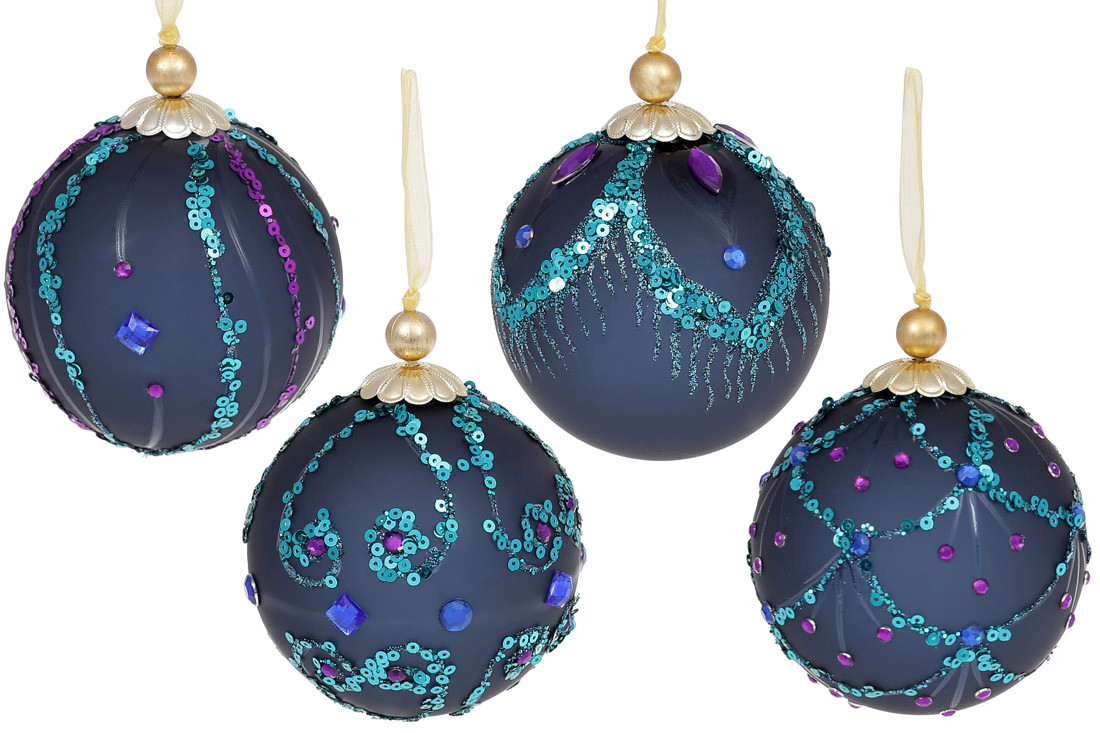 Ялинковий шар 8см Схід, мікс 4 види дисплей - коробці, 12шт