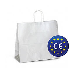 Білий крафт-пакет з витими ручками (450х160х480) CE