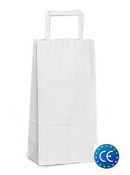 Білий крафт-пакет (150х80х400) з плоскими ручками СЕ