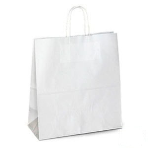 Білий крафт-пакет з витими ручками (230х120х290), фото 1