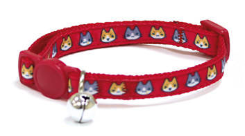 Нашийник д/кота CATMANIA MANGA, з дзвіночком, нейлон, червоний, 23-35х1см *