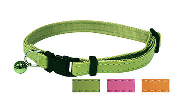 Нашийник д/кота GLOSSY, з дзвіночком, кожзам, регульований, салатовий, 21-33х1см *