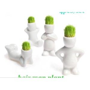 Горщики з декоративною травою DIY mini Home Decoration White Man