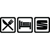 Вінілова наклейка на автомобіль - Eat Sleep Seat