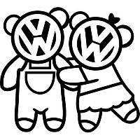 Вінілова наклейка на автомобіль - Volkswagen Twins on Board / Двійня в Машині