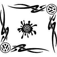 Набір наклейок на автомобіль - Куточки на бічні стекла Volkswagen Tribal v3