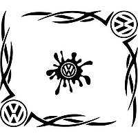 Набор наклеек на автомобиль - Уголки на боковые стекла Volkswagen Tribal