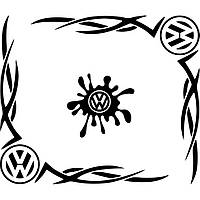 Набір наклейок на автомобіль - Куточки на бічні стекла Volkswagen Tribal