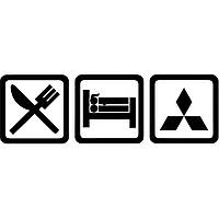 Вінілова наклейка на автомобіль - Eat Sleep Mitsubishi