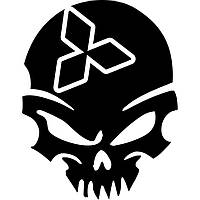 Вінілова наклейка на автомобіль - Mitsubishi Череп