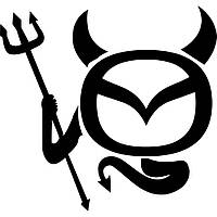 Вінілова наклейка на автомобіль - Mazda чортик