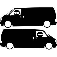 Набір вінілових наклейок на автомобіль - Volkswagen Transporter Stig (2шт)