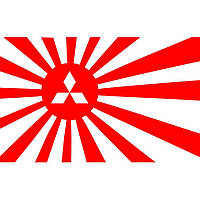 Наклейка на автомобіль - Японський прапор JDM Mitsubishi