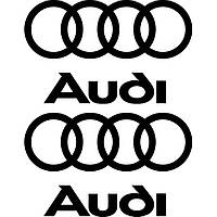 Набір вінілових наклейок на автомобіль - Логотип AUDI (2шт)