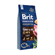 Brit Premium Light Turkey & Oats для собак з надмірною вагою, 15 кг