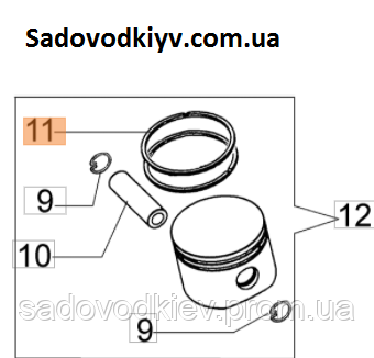 Поршневе кільце для бензопили Oleo-Mac GS 44 (50070128R)