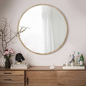 Велике кругле дзеркало 1000 мм Дуб сонома