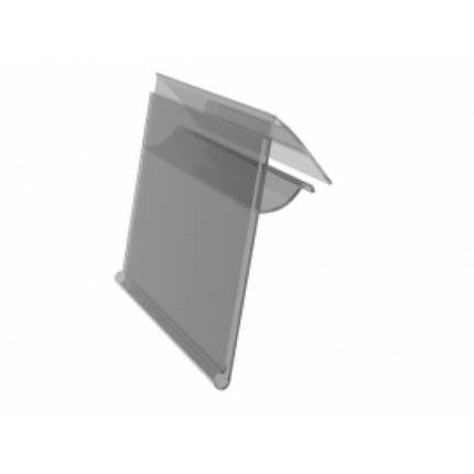 Цінникоутримувач для полиць GHKOS 1000*39мм, дротяних полиць, для корзин з прутків, під кутом, прозорий (1320), фото 1