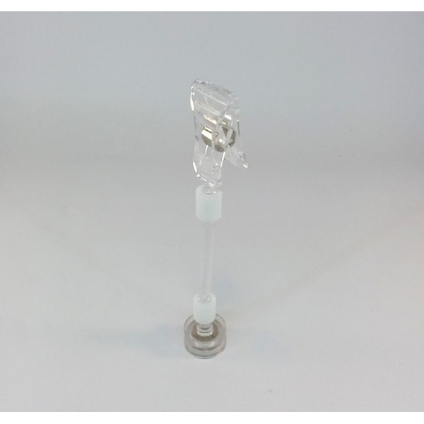 Прищіпка мала на магніті з подовжувачем 100 мм прозорі (5104)