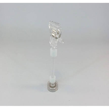 Прищіпка мала на магніті з подовжувачем 100 мм прозорі (5104), фото 1