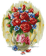 Набор для вышивания крестом 47х58 Ваза с розами Joy Sunday H408