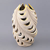 Ваза декоративная керамическая 35х21 см. Золотой ажур.