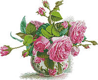 Набір для вишивання хрестом 49х42 Рожеві троянди Joy Sunday H314