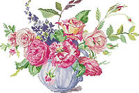 Набор для вышивания крестом 44х31 Розы в вазе Joy Sunday H414
