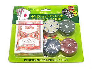Гральні карти з фішками для покеру